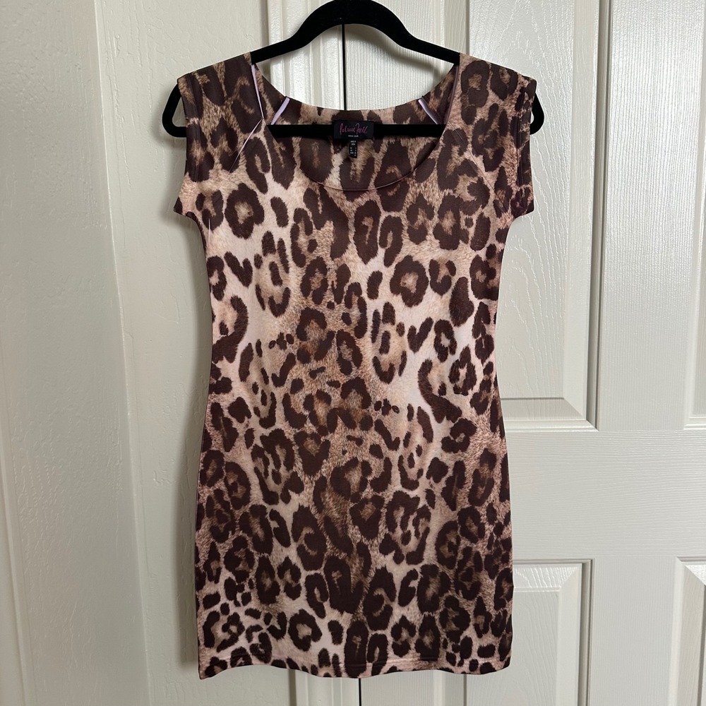 Patricia Field New York Leopard Print‎ Mini Dress Brown Size S Small